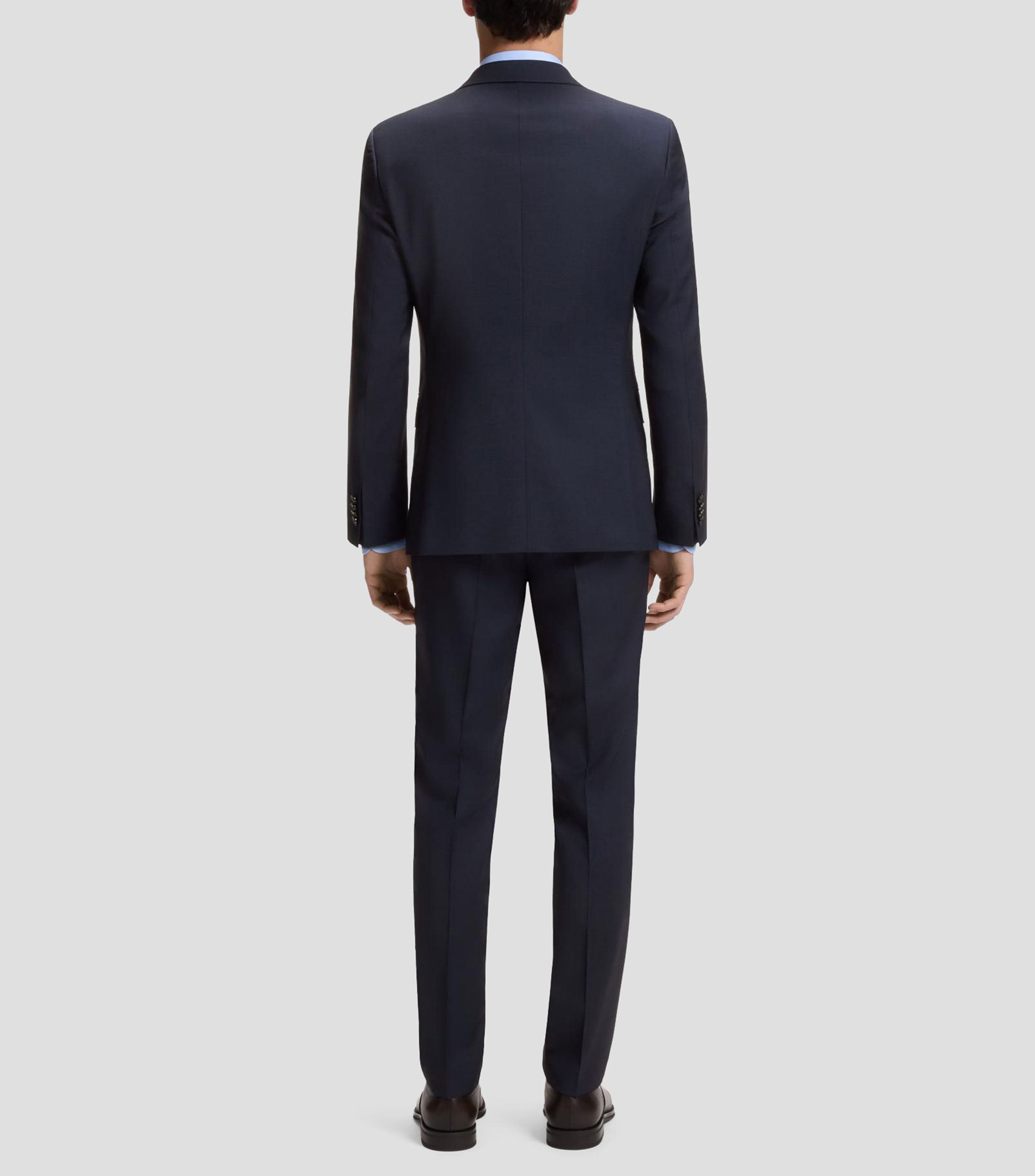 Traje slim fit de dos piezas en lana virgen Hombre